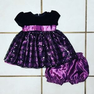 Toddler Babygirl Cinderella Black Velour Dress Size 12M